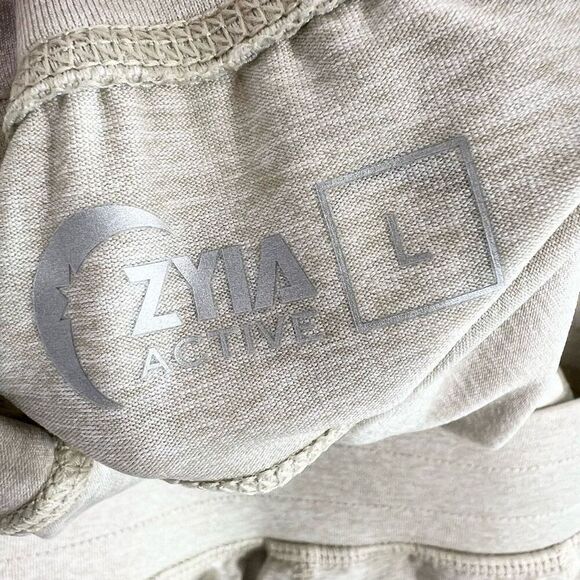 ZYIA Joggers Womens Large Gray Tan Pull On Pants Athletic Waistband Pockets - Picture 4 of 9